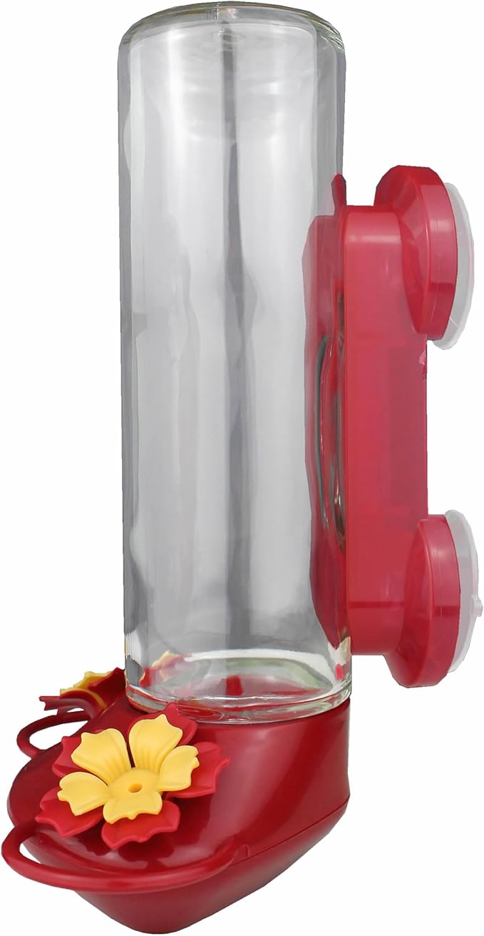 Perky-Pet Window-Mounted Glass Hummingbird Feeder - 14 fl oz Nectar Capacity - Entertaining Bird Watching - Glass Window Bird Feeder - 455-2 - Family Birdwatching