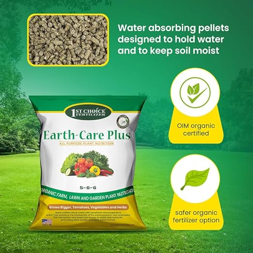 Earth-Care Plus 5-6-6 Organic Fast Acting Fertilizer for Plants - Water-Soluble Plant Food for Vegetables, Trees, Flowers - Boost Growth for Lawns, & Gardens 1728lb (432 Packs Pallet)
