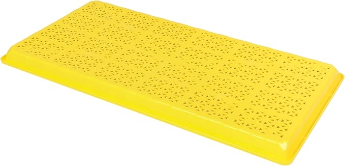 SUNPACK 10" x 20" Heavy Duty Mesh Plastic Seed Starting Tray, Yellow, 1" (Pack of 10) - Ensures Water Drainage and Aeration, Perfect for Greenhouses or Indoor Gardening