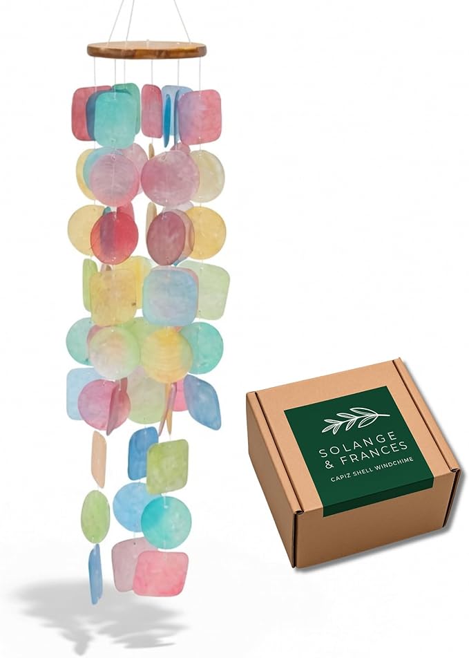 Solange & Frances Rainbow Wind Chimes for Outside - Spring Porch Decor Windchime Outdoors, Home Decor, Wind Chimes Garden Decor and Front Porch Decor. Unique Birthday Gifts