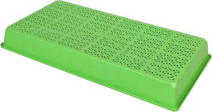 SUNPACK 10" x 20" Heavy Duty Mesh Plastic Seed Starting Tray, Green, 2.3" (Pack of 30) - Ensures Water Drainage and Aeration, Perfect for Greenhouses or Indoor Gardening