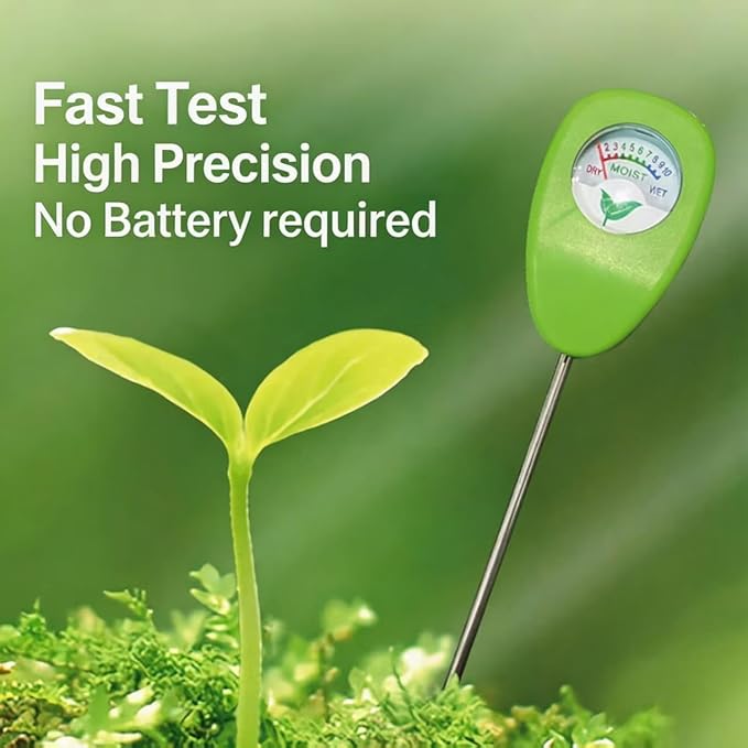 Soil Moisture Meter for Plants, Hygrometer Sensor Water Monitor, Indoor/Outdoor Garden Tester, No Battery Required