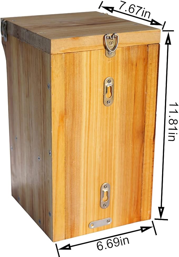 Mason Bee House Wax Coated Mason Bee Hive Wooden Insect Hotel Carpenter Bee House for Outdoors Attracts Peaceful Bee Pollinators to Your Garden