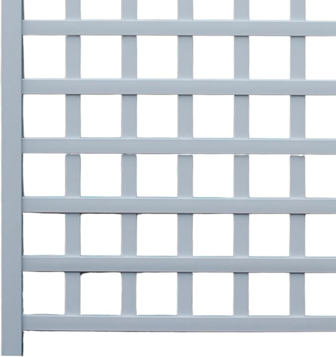 Dura-Trel 35" x 66" Country Garden Vinyl Trellis, Outdoor Plant Support Frame, White - Decorative Grid-Style Lattice for Climbing Vines, Plants & Flowers - Home Gardening and Planting Accessories