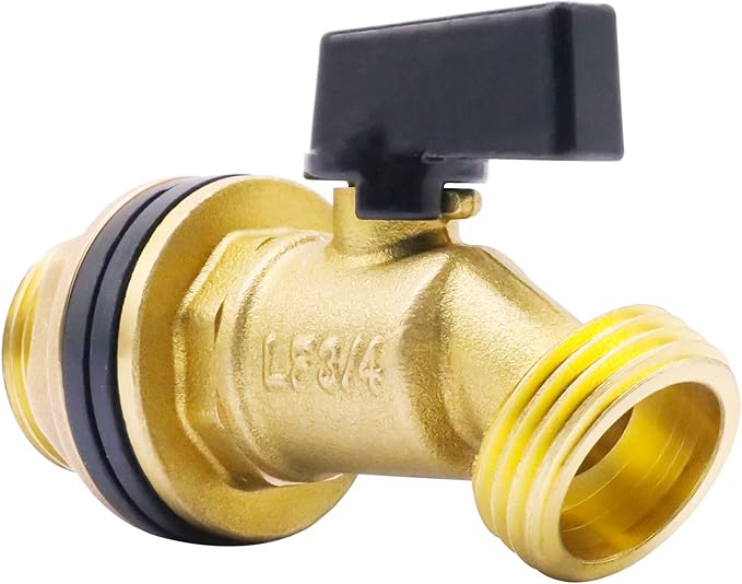 GHT 3/4 rain barrel spigot kit, brass water spigot accessories for 5/25/50/55 gallon bucket, garden hose adapter bulkhead fitting and diy rain barrel kit