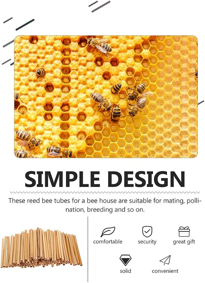 Natural Bamboo Mason Bee Tubes, 7.87-Inch 20pc Bees House Refills, Beekeeper Replacement Mason Bees Reeds for Bee Hotels, Pollinator Boxes