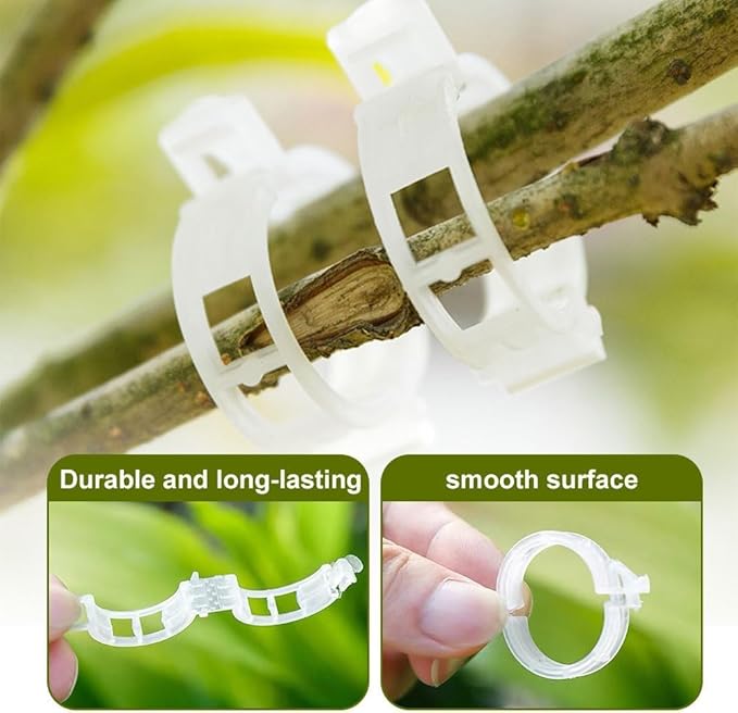 50 PCS Secured Plastic Plant Clip, Plant Support Clips, Garden Clips for Climbing Plants, Plastic Trellis Clips Plant Support Clips Tomato Grape Vine Vegetables Plant Fixing Clips (50, Black)