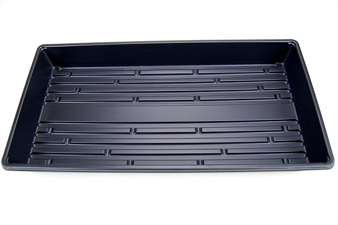 Living Whole Foods 20 Pack of Durable Black Plastic Growing Trays (Without Drain Holes) 21" X 11" X 2" - Flowers, Seedlings, Plants, Wheatgrass, Microgreens & More