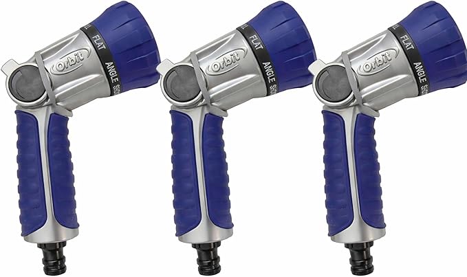 3-Pack Orbit 26700 8-Jet Max Watering Gun, Multi-Pattern Heavy-Duty Garden Hose Nozzle, 30% Increased Flow Rate