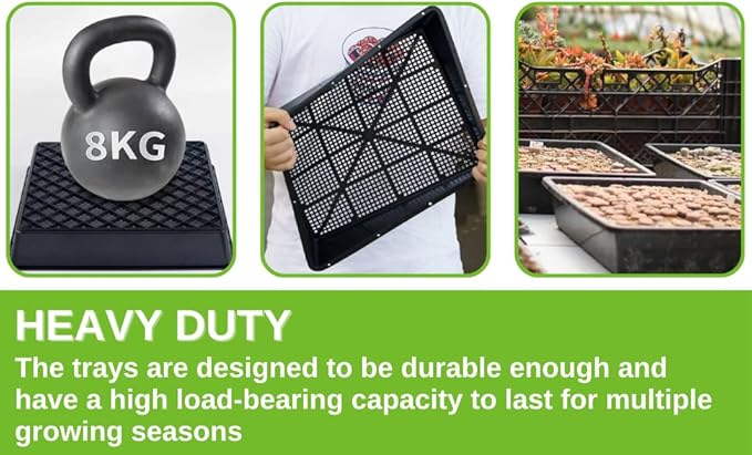 BeGrit Soil Blocking Trays 15x12 inch 5 Set/10 pcs Mesh Bottom Seed Starter Trays for Seedling, Microgreen, Soil Blocks, Wheatgrass
