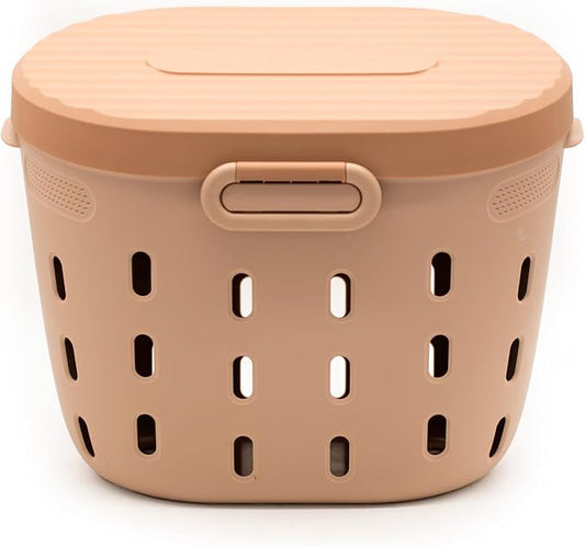 Vego Garden In-Ground Worm Composter Outdoor Farm Compost Bin 7 Gallons BPA-Free Composting System for Raised Garden Beds, Tawny Brown