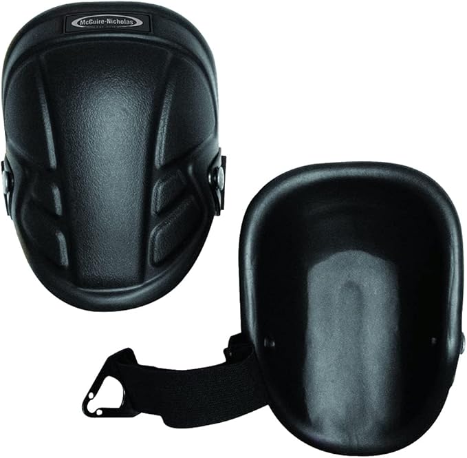McGuire-Nicholas - 1MN-350 Tuff Shell Knee Pads | Lightweight Ergonomic Design Lined with High Density EVA Foam | All-Weather Knee Pads for Flooring, Construction, Painting, Welding, Plumbing,black