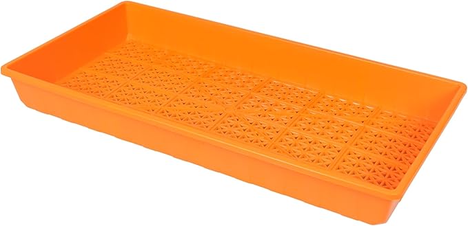 SUNPACK 10" x 20" Heavy Duty Mesh Plastic Seed Starting Tray, Orange, 2.3" (Pack of 30) - Ensures Water Drainage and Aeration, Perfect for Greenhouses or Indoor Gardening