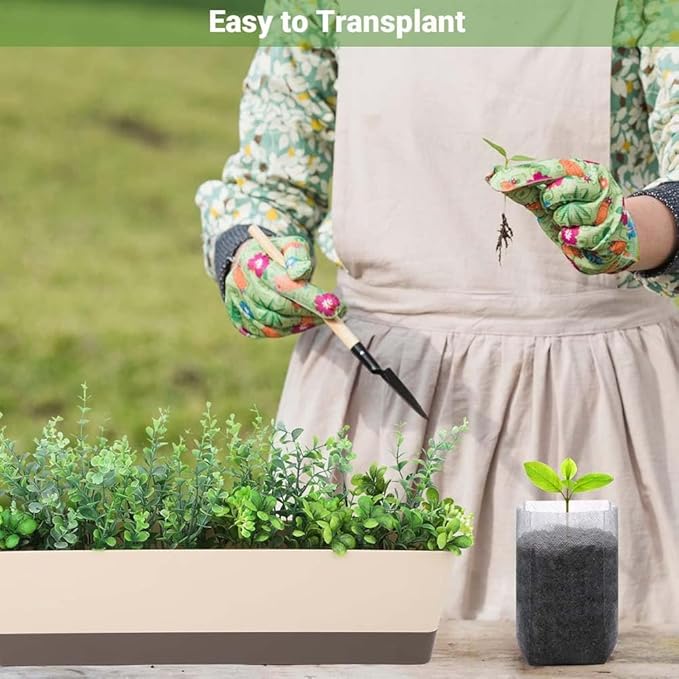 NT-ling Nursery Growing Bags, 100pcs Biodegradable Non-Woven Fabric Grow Bags, Seeding Starter Bags Seedling Plants Pots Home Garden Outdoor Greenhouse Supplies (12 * 15cm)