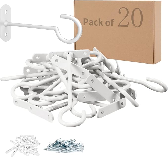 20Pcs 6in Plant Hooks,Ceiling Hooks for Hanging Plants,Decoration Wall Hook White