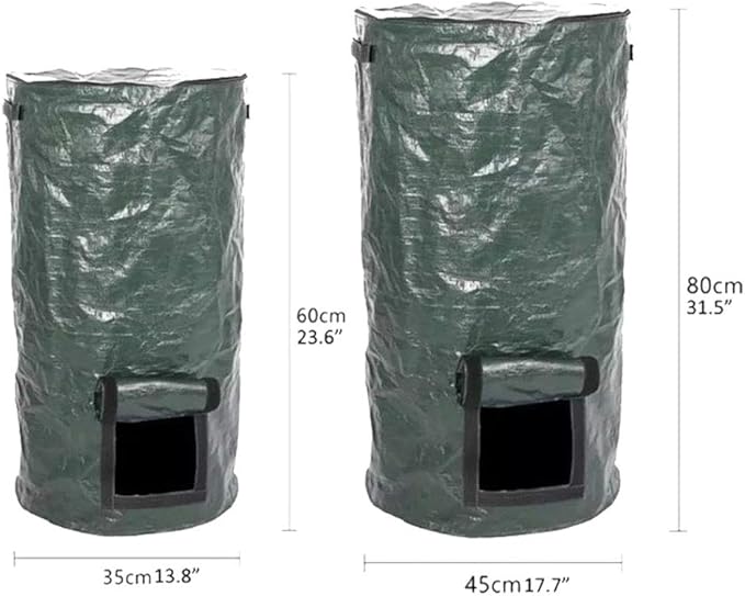 Environmental Compost Bag Handmade Waste Disposal Bag Garden Waste Bin Reusable Compost Bins Kitchen Organic Ferment Bag for Yard Kitchen 34 Gallon