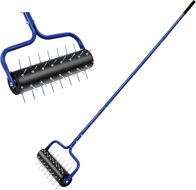 sancat Lawn Aerator, 21" Push Coring Aerator,Preasembled Spike Gardening Aerator Tool,Lawn Plug Soil Aerator,Aerator Lawn Tool,75" Adjustable Handle,Heavy Duty Aerator for Lawn,Garden,Farm Care.