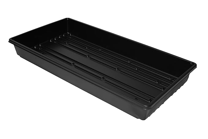 Living Whole Foods 20 Pack of Durable Black Plastic Growing Trays (Without Drain Holes) 21" X 11" X 2" - Flowers, Seedlings, Plants, Wheatgrass, Microgreens & More