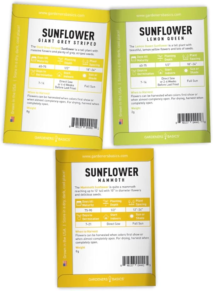 Sunflower Growing Kit – 5 Giant & Colorful Sunflowers Gifts for Women – Non-GMO Heirloom Seeds, Complete Indoor & Outdoor Sunflower Garden Grow Kit, Easy to Grow & Perfect for Pollinators