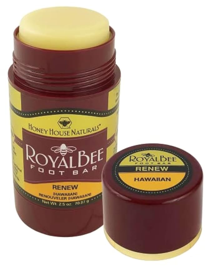 Honey House Naturals Royal Bee Foot Bar -Renew- 2.5 Ounce Twist Up Tube – All Natural Ultra Moisturizing – Essential Oil Infused – Made in USA