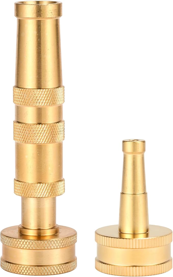 Solid Brass Heavy Duty Adjustable Twist Hose Nozzle Jet Sweeper Nozzle
