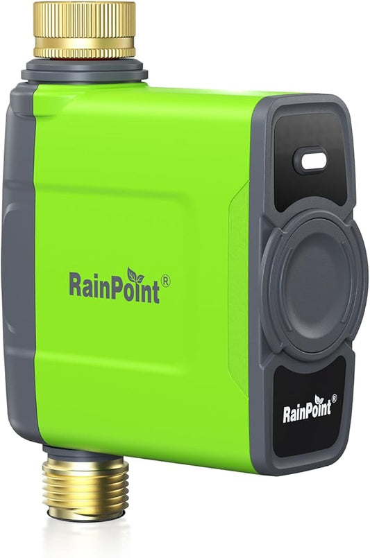 RAINPOINT WiFi Water Timer for Garden Hose, WiFi Sprinkler Controller, Smart Hose Timer Valve, Automatic Drip Irrigation System/Rain Delay for Garden/Lawn/Yard (Brass Inlet & Outlet, No Gateway)
