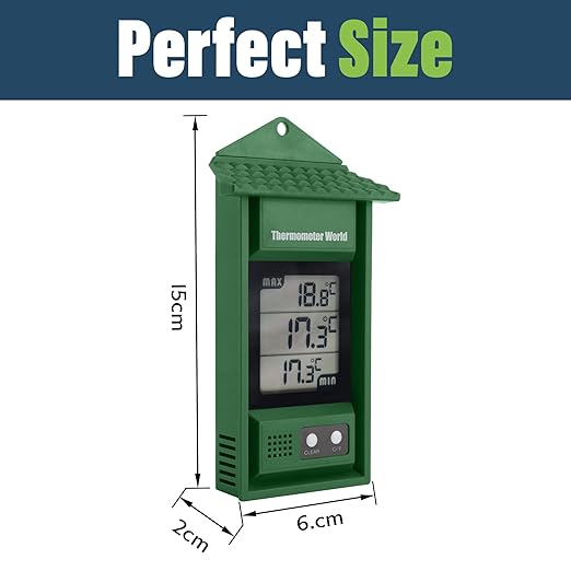 Digital Max Min Thermometer - Monitor Max and Min Temperatures with This Handy Greenhouse Thermometer Garden Accessories Easily Wall Mounted Maximum Minimum