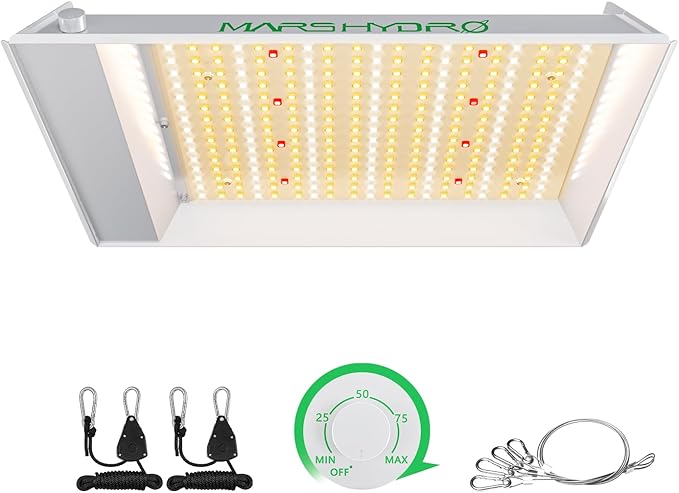 MARS HYDRO TS600 100W LED Grow Light for Beginners, New Diodes Layout Full Spectrum Growing Lamps for Indoor Plants Hydroponic Seed Starting Vegetables Bloom in 2x2 Grow Tent