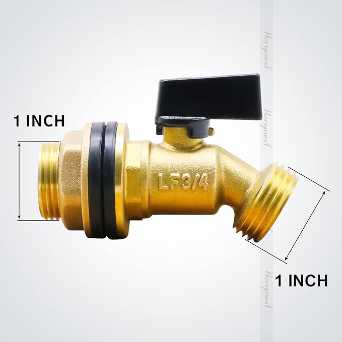 GHT 3/4 rain barrel spigot kit, brass water spigot accessories for 5/25/50/55 gallon bucket, garden hose adapter bulkhead fitting and diy rain barrel kit