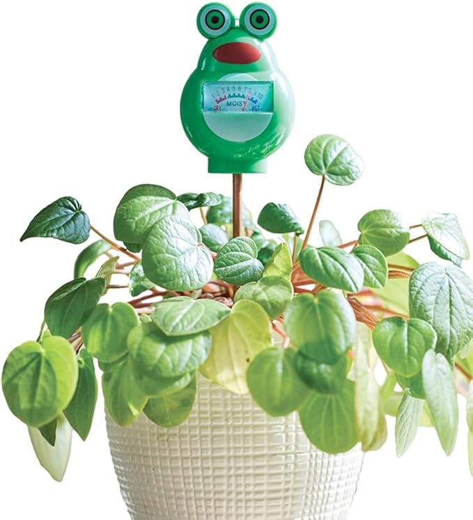 Cute Critter Soil Meter Indoor/Outdoor Moisture Sensor Frog & Ladybug, Soil Water Monitor, Flowers, Plant Care Home Garden (Frog)