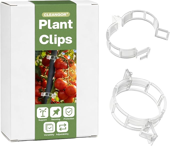 300Pcs Plant Clips, Plant Support Clips Plastic Trellis Clips Garden Plant Clips for Tomatoes, Cucumbers, Vines, Reusable Garden Clips Tomato Clips, Gardening Supplies to Grow Upright