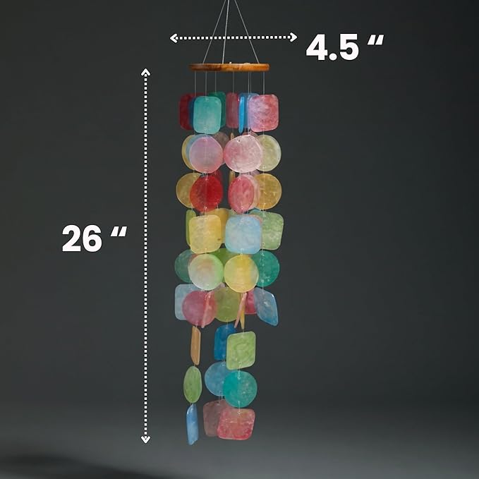 Solange & Frances Rainbow Wind Chimes for Outside - Spring Porch Decor Windchime Outdoors, Home Decor, Wind Chimes Garden Decor and Front Porch Decor. Unique Birthday Gifts