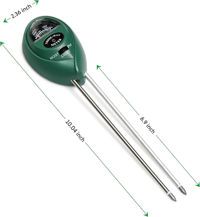 iPower Soil Meter, 3-in-1 Plant Moisture Light PH Tester for Gardening, Farming, Indoor & Outdoor Use, 4 Pack