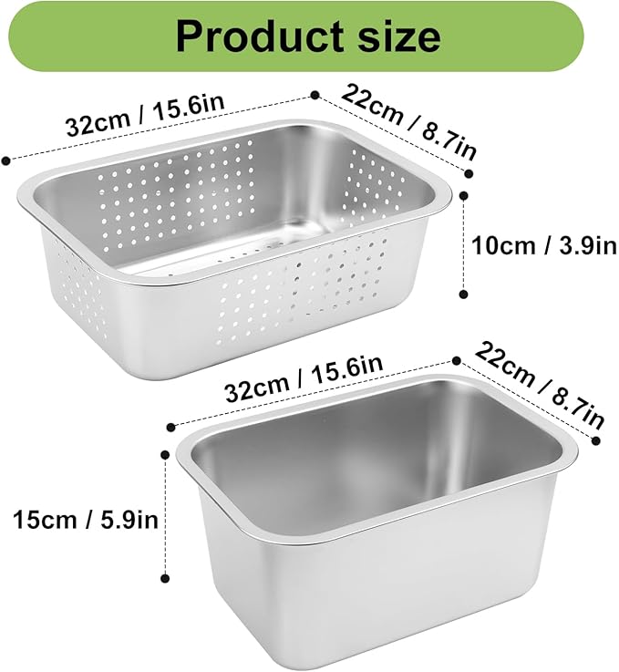 2 Set (4 Pack) Stainless Steel Sprouting Tray, 13 x 9 inches Stainless Steel Germination Trays for Indoor Microgreens, Broccoli Sprouts & Wheatgrass