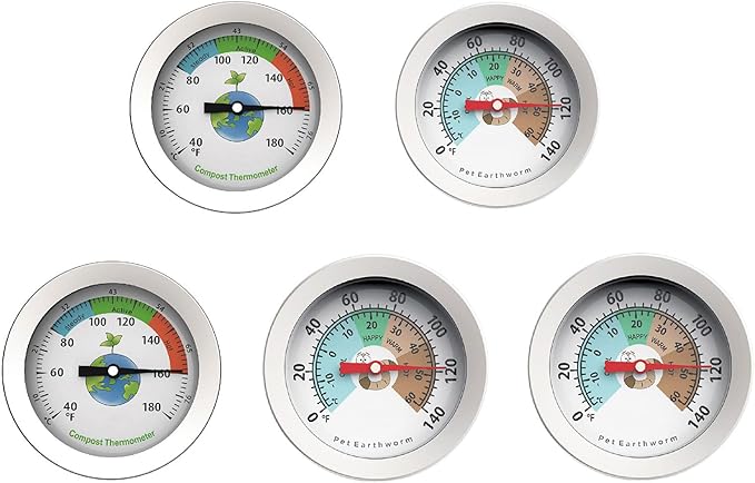 Soil Testing Thermometer 20Inch Stem Compost Soil Thermometer Garden Backyard 10~76°C 40°F~180°F Compost Thermometer