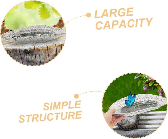 Mipcase Outdoor Butterfly Feeder Ceramic Plate Water Dish Bee Feeders for Outside Bee Decor