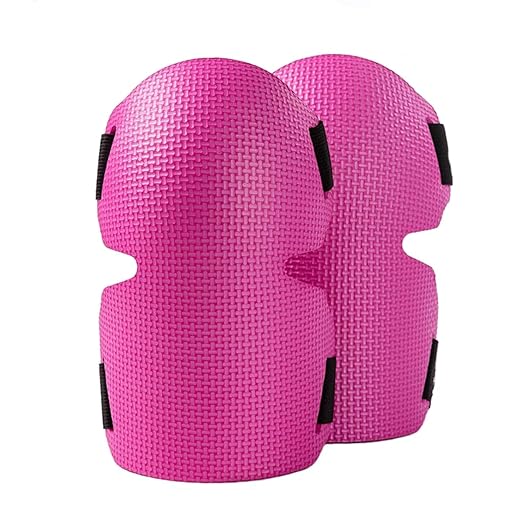 2 Pack Gardening Knee Pads for Women, Soft Foam Knee Pads for Men Construction, Work Knee Pad for Women Men, Rodilleras Para Roofing Rodilleras Para Trabajo (Rose Red)