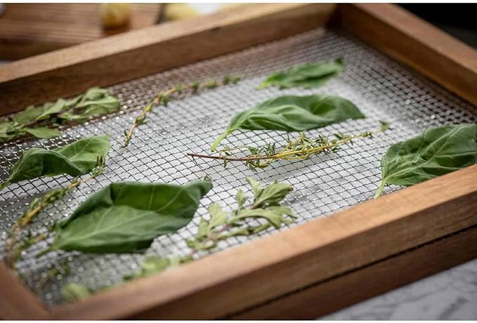 Tablecraft 11088 Herb Drying Rack, Natural, 13.75-inch Length, Acacia Wood