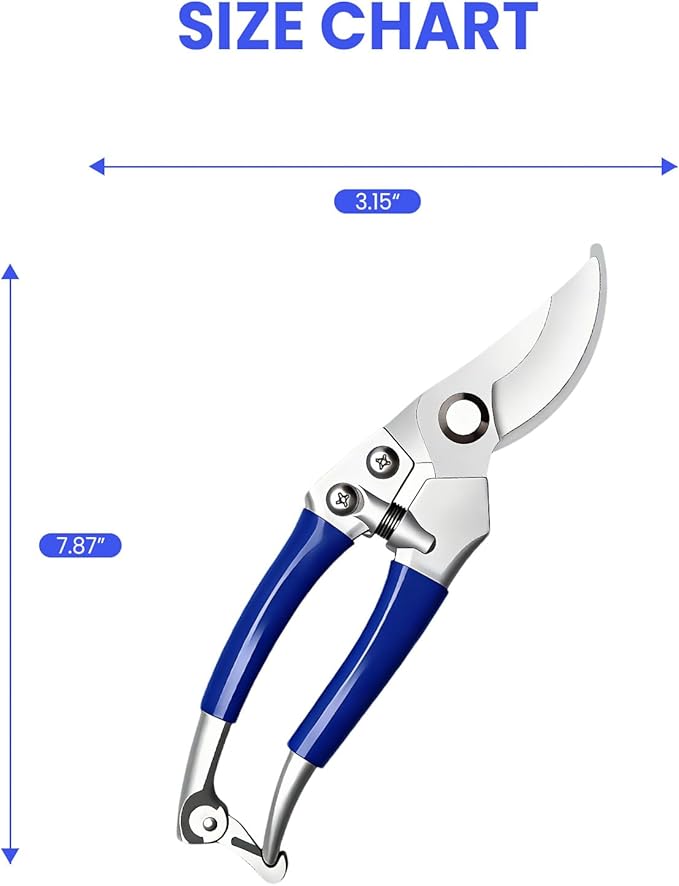 2-Pack Zinc Alloy Pruning Shears Set for Gardening | R3120 Curved & R3121 Straight Garden Shears 8x20cm | Professional Gardening Tools with Bypass Blades for Plants, Flowers & Branches