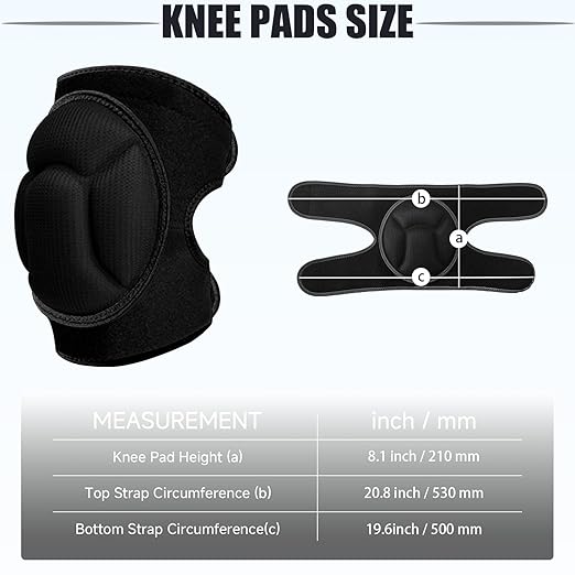 Knee Pads, Thick Sponge Anti-slip, Collision Avoidance Knee Pads, for Running, Mountaineering, House Working,Gardening Maintain (Black, X-Large)