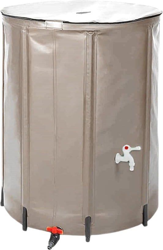 250L/66 Gallons Suaito Outdoor Collapsible Rain Water Barrel with Mesh Cover, Rainwater Collect System Water Storage Tank Collapsible Rain Barrel Weather-Resistant Garden Portable Water Tank