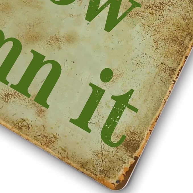 Grow Damn It Funny Tin Vintage Metal Sign - 12x8 Inch Outdoor Garden Decor For Home Yard Farm Garage Cave Country Wall Decoration