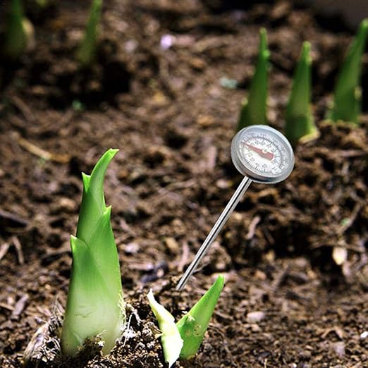 127mm Lightweight Compost Soil Kitchen Tool Measure Stainless Steel Thermometer Garden Dial Display Multifunction Milk Soil Hygrometer 0-100 Degrees Stainless Steel Thermometer G