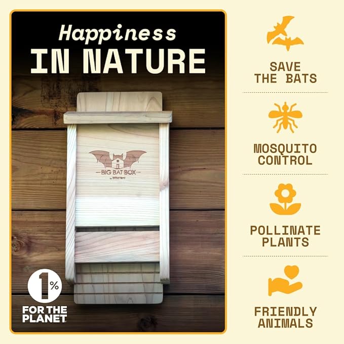 BIGBATBOX - Complete Bat House for Outdoors - Clean Backyard from Mosquitoes - No Interior Paint - One-Chamber Design - Easy to Hang - Bat Houses for Outdoors