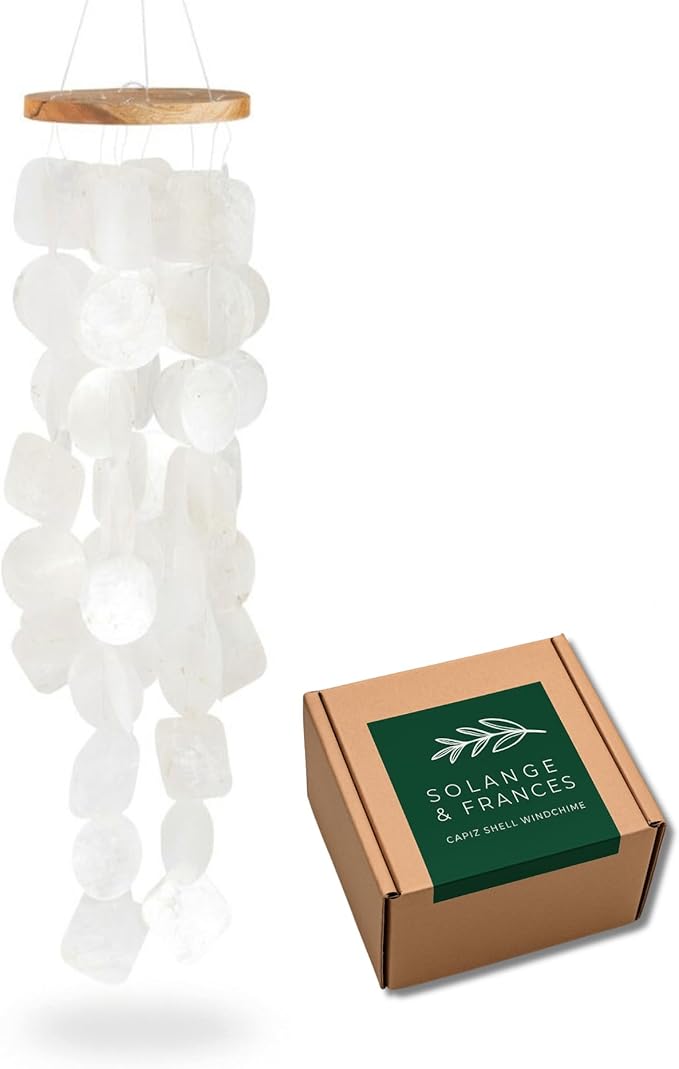 Solange & Frances windchimes for Outside, Gift Ideas for Mom, Gifts for Women Who Have Everything, Natural Wind Chime Home Decor Gifts, Birthday Gifts for Women