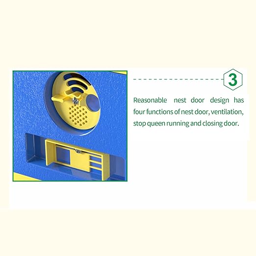 Queen Nuc Box Bee Mating Nuc Hive Bee House Mini Bee Hives Box Queen Rearing Box for Beekeeping (Blue)