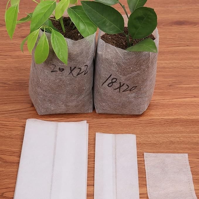 Biodegradable Nonwoven Fabric, for Nursery Plant Grow Bags Seedling Growing Planter Planting Pots Garden Eco-Friendly Ventilate Bag (Size : 16x16cm (100pcs))