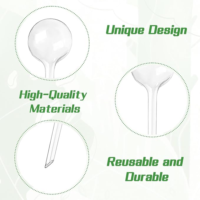 12 Pcs Clear Plant Watering Globes,Garden Plastic Self-Watering Bulbs,Automatic Watering Globes for Plant Indoor Outdoor