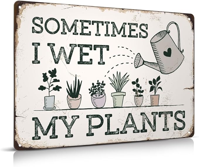 Funny Garden Metal Sign Vintage Outside Garden Decor Gardening Gifts for Women Plants Lovers12" x 8"