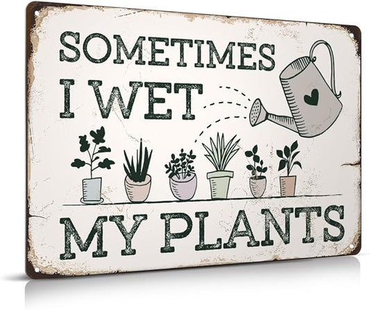 Funny Garden Metal Sign Vintage Outside Garden Decor Gardening Gifts for Women Plants Lovers12" x 8"